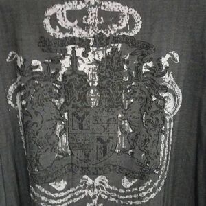 Vintage,King Crown by Roar, Button down shirt, XXXL, Grey, Graphic,